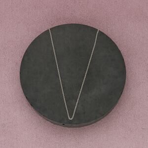 tiffany & co sterling silver 1mm cable chain necklace size 18.75in